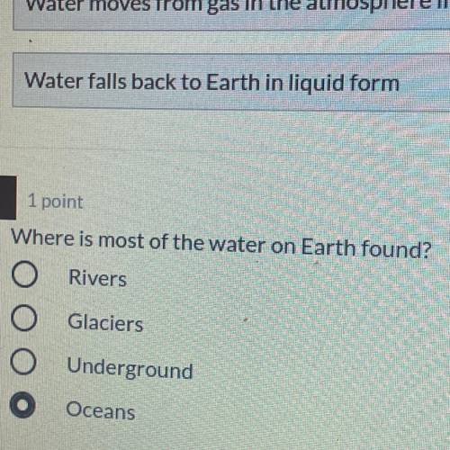 BRAINIEST ANSWER:))) 
I put oceans but I’m not sure