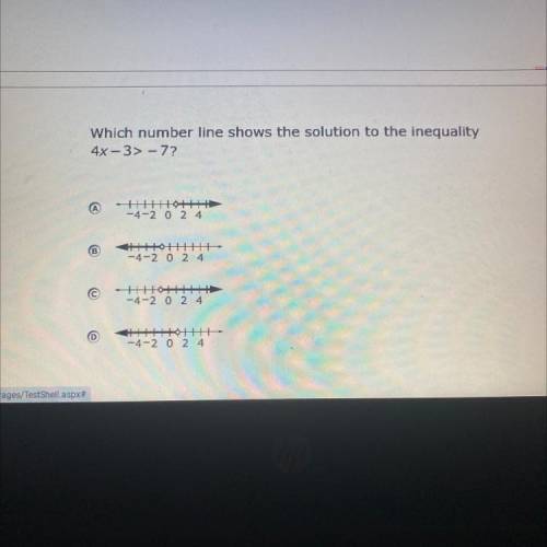 Which number line shows the solution to the inequality