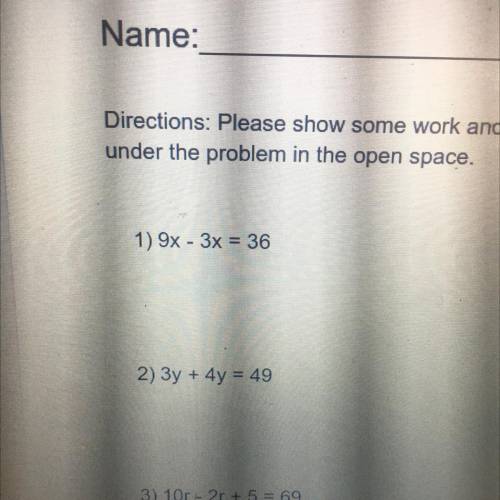 9x - 3x = 36 
Right answers only please