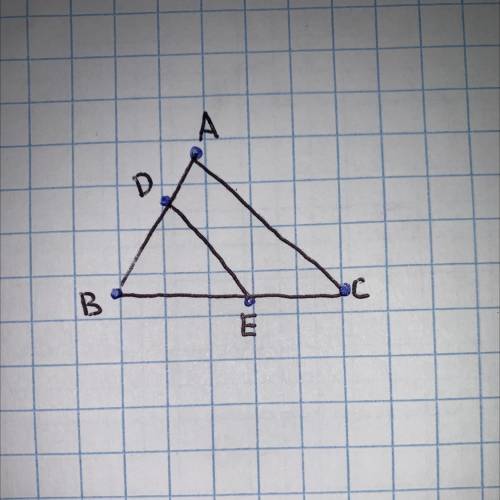 Triangle ABC is cut by DE which is parallel

to AC. What do you know about AD, AB, CE,
and CB? Set