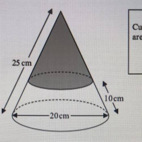 The cone has a base diameter of 20cm and a slant height of 25 cm.

A circle is drawn around the su