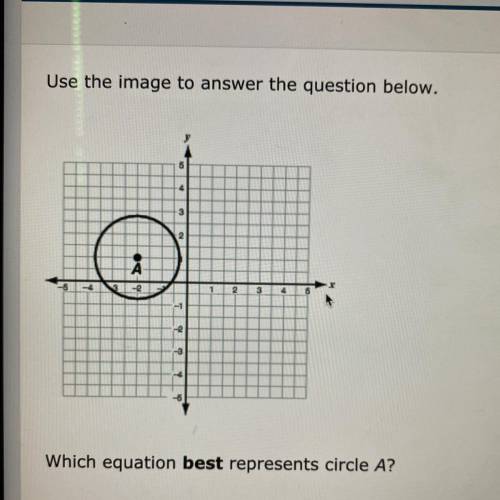 HELP ASAP

Which equation best represents circle A?
(x-2)2+(y-1)2=3
(x-2)2+(y-1)?=12
(x + 2)2+(y-1