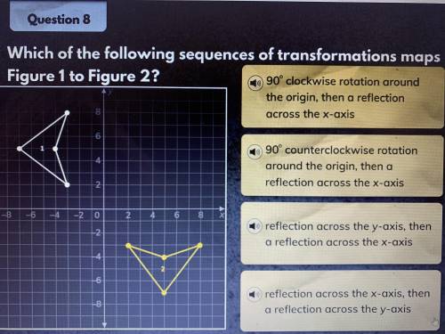 Which of the following sequences of transformations maps Figure 1 to Figure 2?