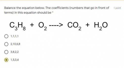 Balance the equation below. The coefficients (numbers that go in front of terms) in this equation s