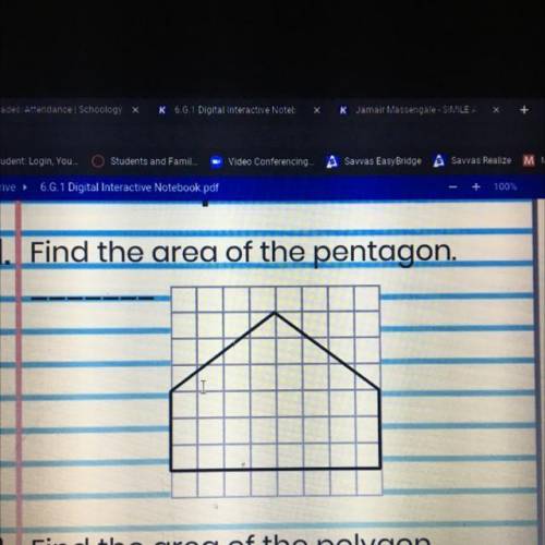 1. Find the area of the pentagon.