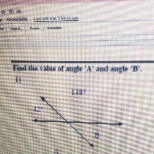 Find the value of angle A and angle B