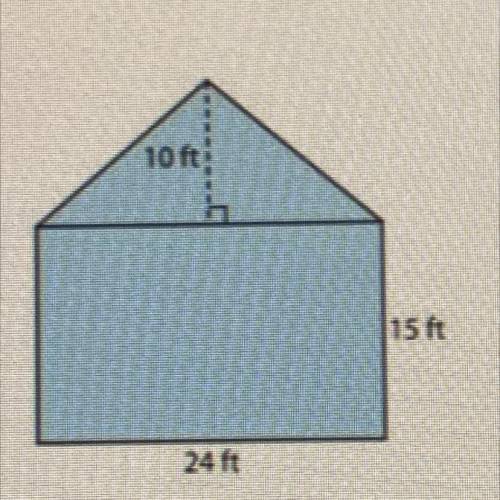 What is the total area of the shape below
