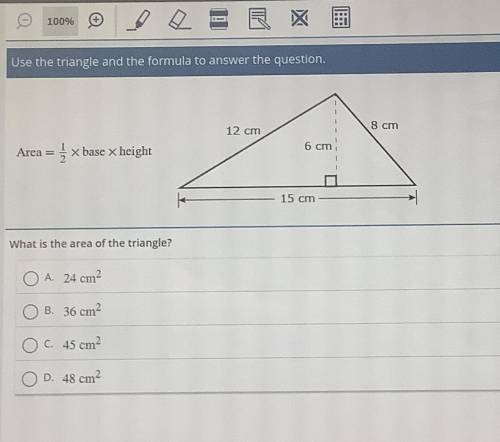 PLSS HELP ME ASAP!!!
What is the area of the triangle?