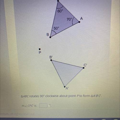2

If polygon ABCD rotates 70° counterclockwise about point Eto give polygon A'B'C'D, which relati