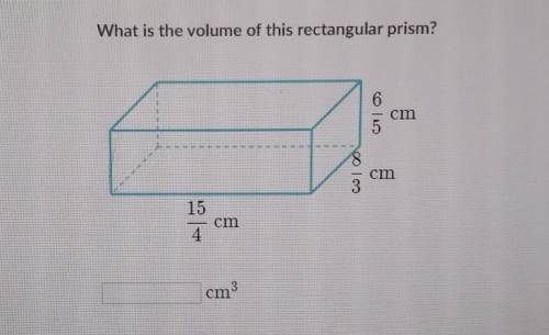 What is the volume of this rectangular prism?​
