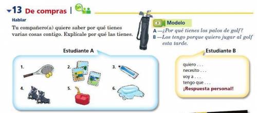Help on Spanish please

Escribe 6 frases para explicar por qué tienes los siguientes artículos. Ut