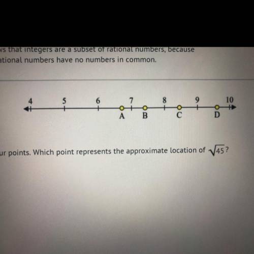 The number line shows four points. Which point represents the approximate location of V45?

A)
poi