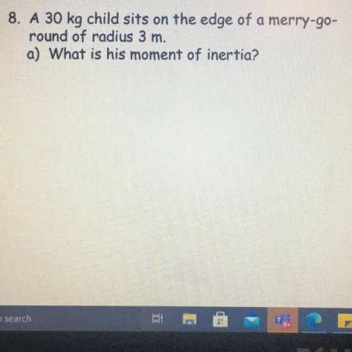 If we consider the child to be a point mass (l=mr^2), what is his moment of inertia?