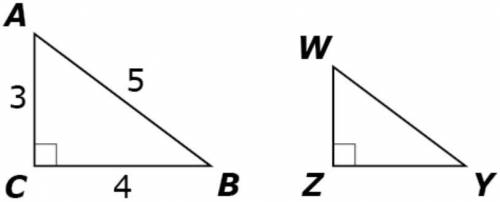 Triangle ABC is similar to triangle WYZ.

Select all angles whose cosine equals 35.
Angle Z
Angle