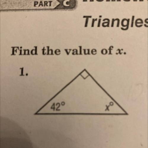 Find the value of x.
1.
42°
to