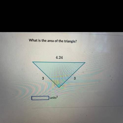 What is the area of the triangle?
4.24
3
3