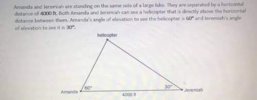 A rope is dropped from the helicopter and it is perpendicular to the ground. What is the distance b