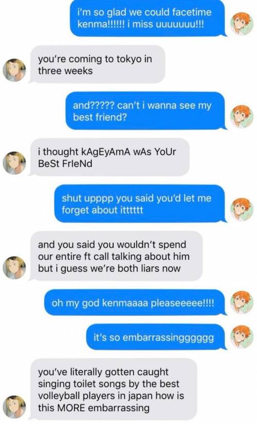 Sooo uh me and kenma's text be like​