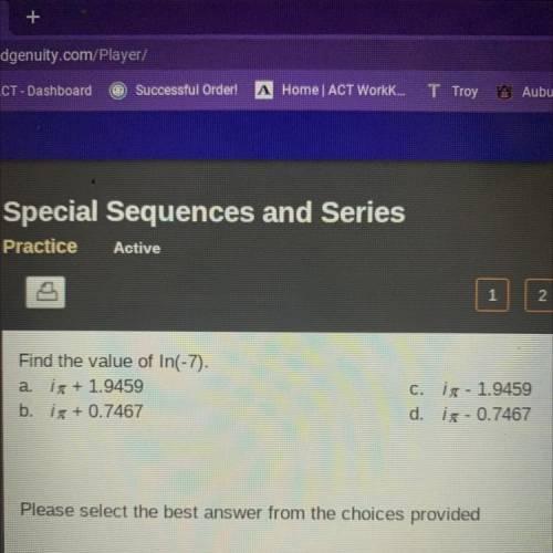 Find the value of In(-7).