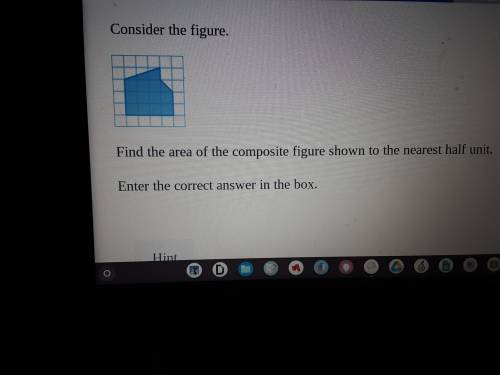 Find the area of the composite figure shown to the nearest half unit. Enter the correct answer in t