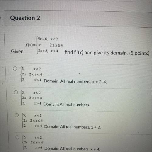 Find f’(x) and give its domain