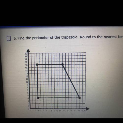 Find the perimeter of the trapezoid around the nearest 10th if needed
