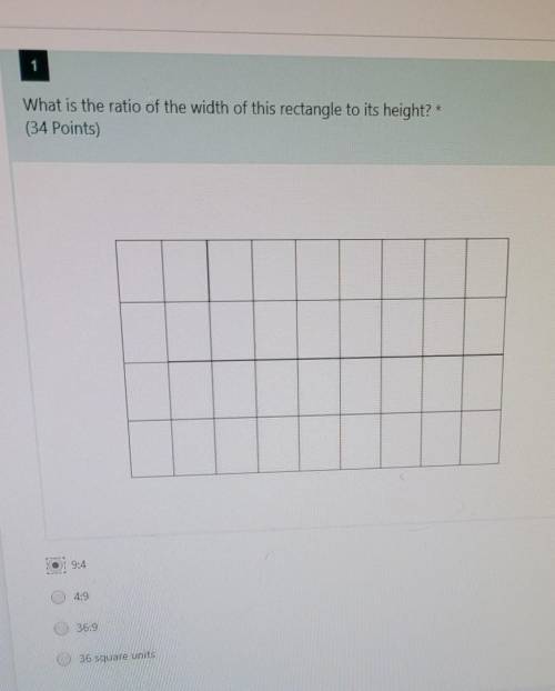 What is the ratio of the width that of this rectangle​
