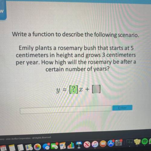 Write a function to describe the following scenario.

Emily plants a rosemary bush that starts at