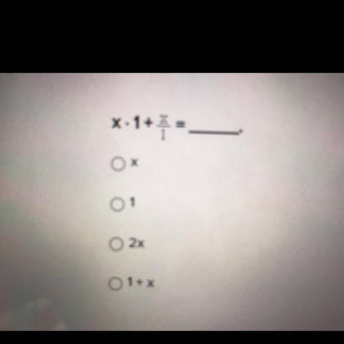 Please help me 
X*1+ x/1
Pick one of these
x
1
2x
1+x
