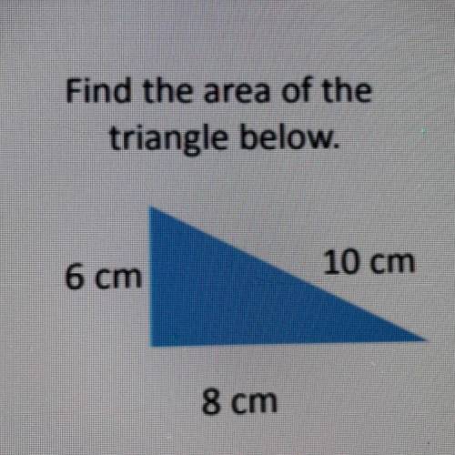 What is the area for the triangle? Pls help!