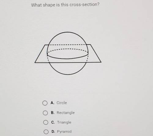 What shape is this cross-section?

A. Circle B. Rectangle C. Triangle D. Pyramid NO LINKS​