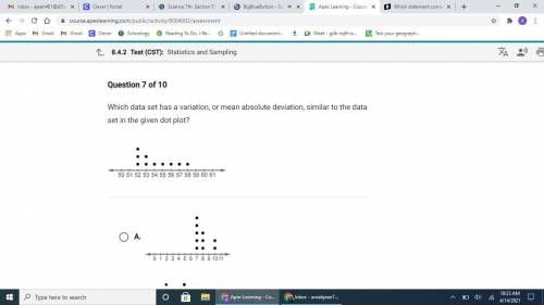 Which data set has a variation, or mean absolute deviation, similar to the data set in the given do