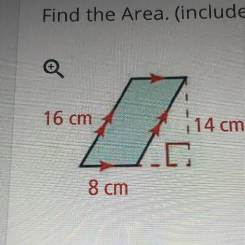 Find the area (include units in your response