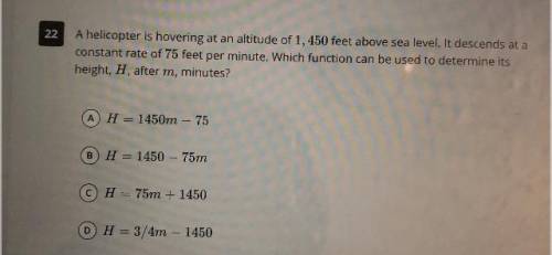 Which function can be used to determine it's height. H, after m, minutes?