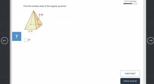 Find the surface area of the regular pyramid. I need help plz.