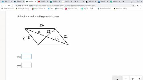 Solve for X and Y in the Parallelogram