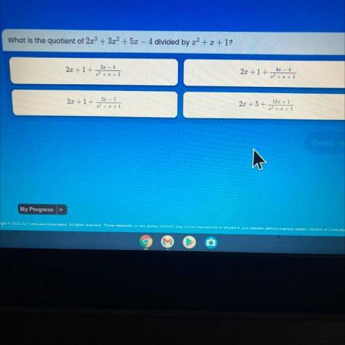 What is the quotient of 223 + 3x2 + 5x – 4 divided by 22 +2+1?
Pls I need help