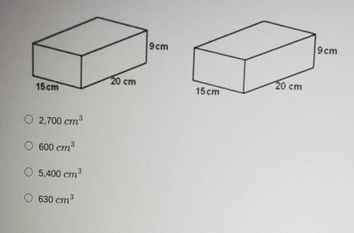 two identical rectangular prisms are shown below. Dimensions are shown in the figure what is the co