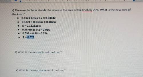 I need help with question d and e ​