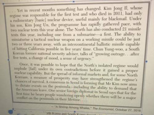 The tensions between North Korea and South Korea described in this passage began over

(1) boundar