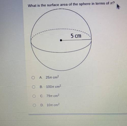 What is the surface area of the sphere in terms of pie?

(Answer only with right answers no links