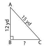 Determine the missing length in each right triangle using the Pythagorean theorem. Round the answer