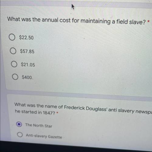 What was the annual cost for maintaining a field slave?