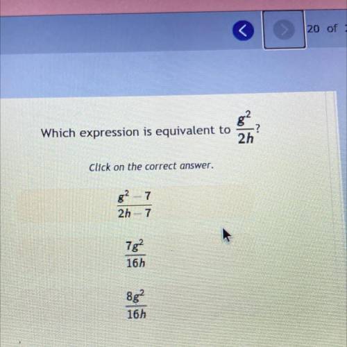 Which expression is equivalent to g^2/2h?