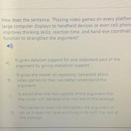 How does the sentence, Playing video games on every platform, from

large computer displays to ha