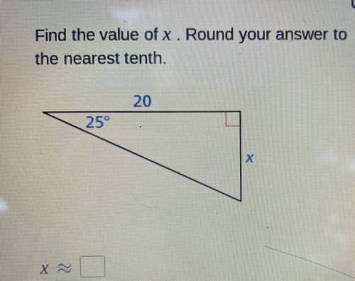 Find the value or X. Round your answer to the nearest tenth.