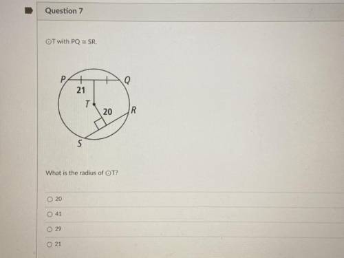 What is the radius of T? (please help)