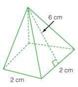A square pyramid is shown. What is the surface area of the pyramid? Enter your answer in the box.
