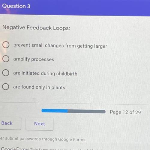 Negative feedback loops: