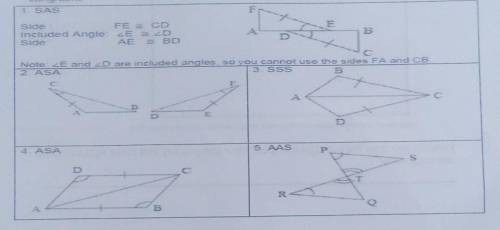 Activity 1: Tell Me

Using the given postulate, tell which parts of the pair of triangles should b